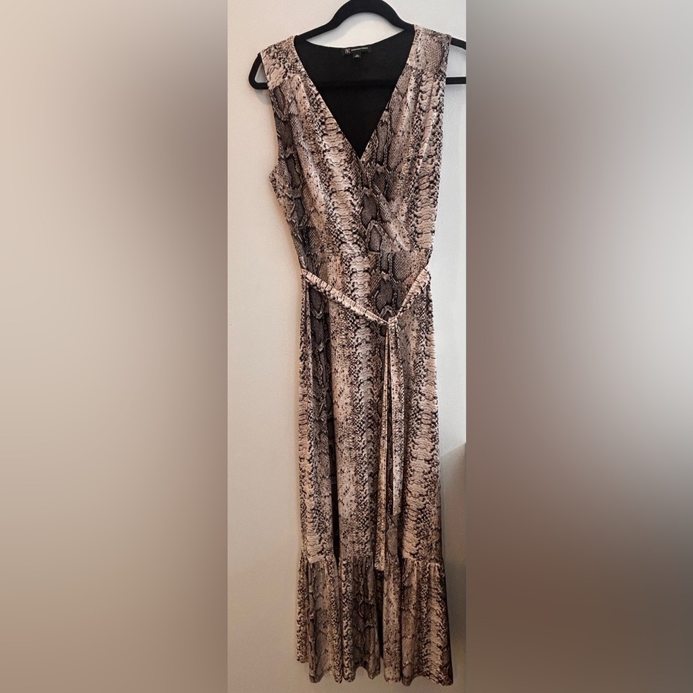 INC International Concepts Snake Print Maxi Dress - Black and Cream
